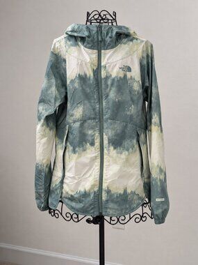 The North Face Flyweight WindWall Packable Jacket S Green Print